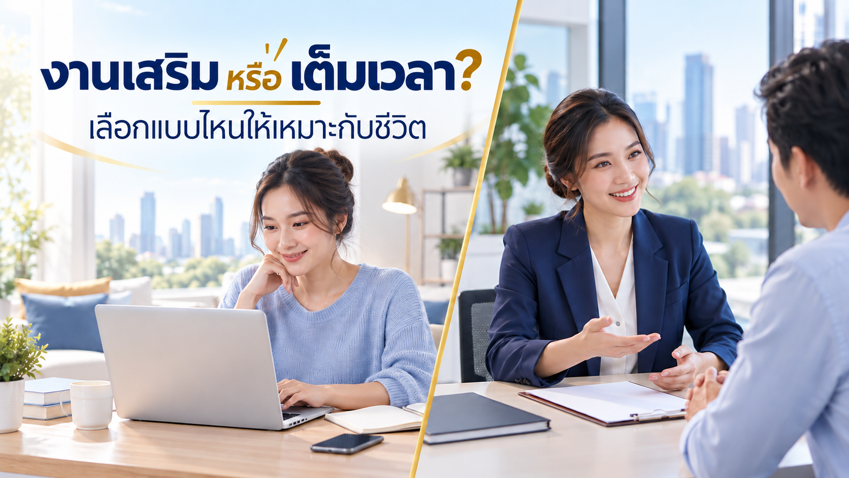 ตัวแทนประกันชีวิตทำเป็นงานเสริมได้ไหม? เปรียบเทียบกับการทำเต็มเวลา