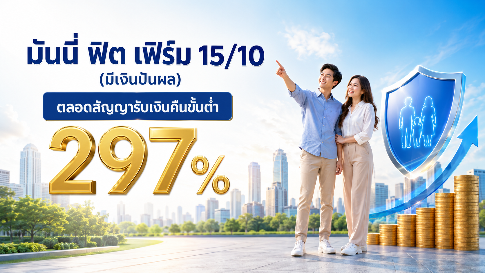 ภาพแบบประกัน มันนี่ ฟิต เฟิร์ม 15/10 (มีเงินปันผล)