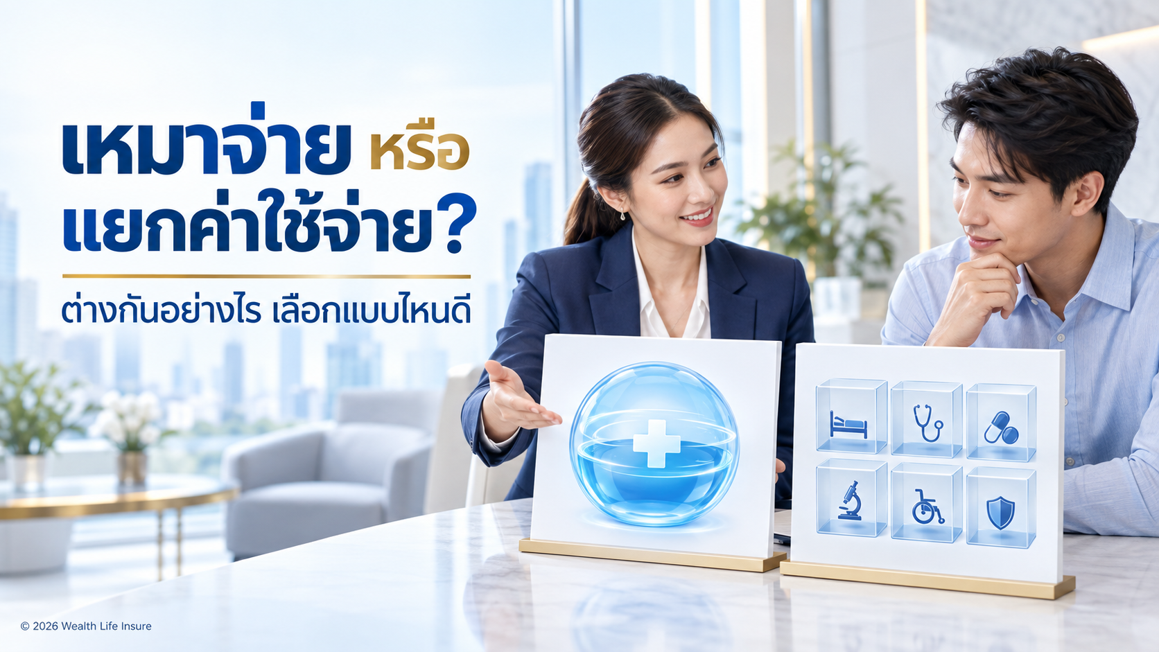 ประกันสุขภาพเหมาจ่ายกับแยกค่าใช้จ่ายต่างกันอย่างไร?