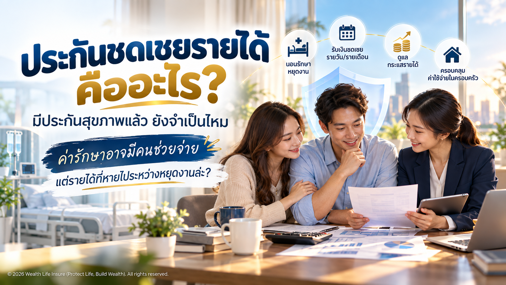 ประกันชดเชยรายได้คืออะไร? จำเป็นไหมถ้ามีประกันสุขภาพแล้ว