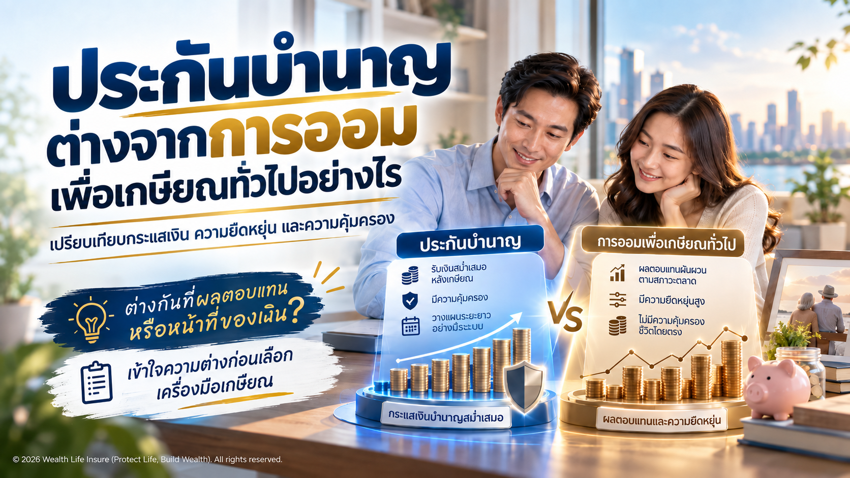 ประกันบำนาญต่างจากการออมเพื่อเกษียณทั่วไปอย่างไร