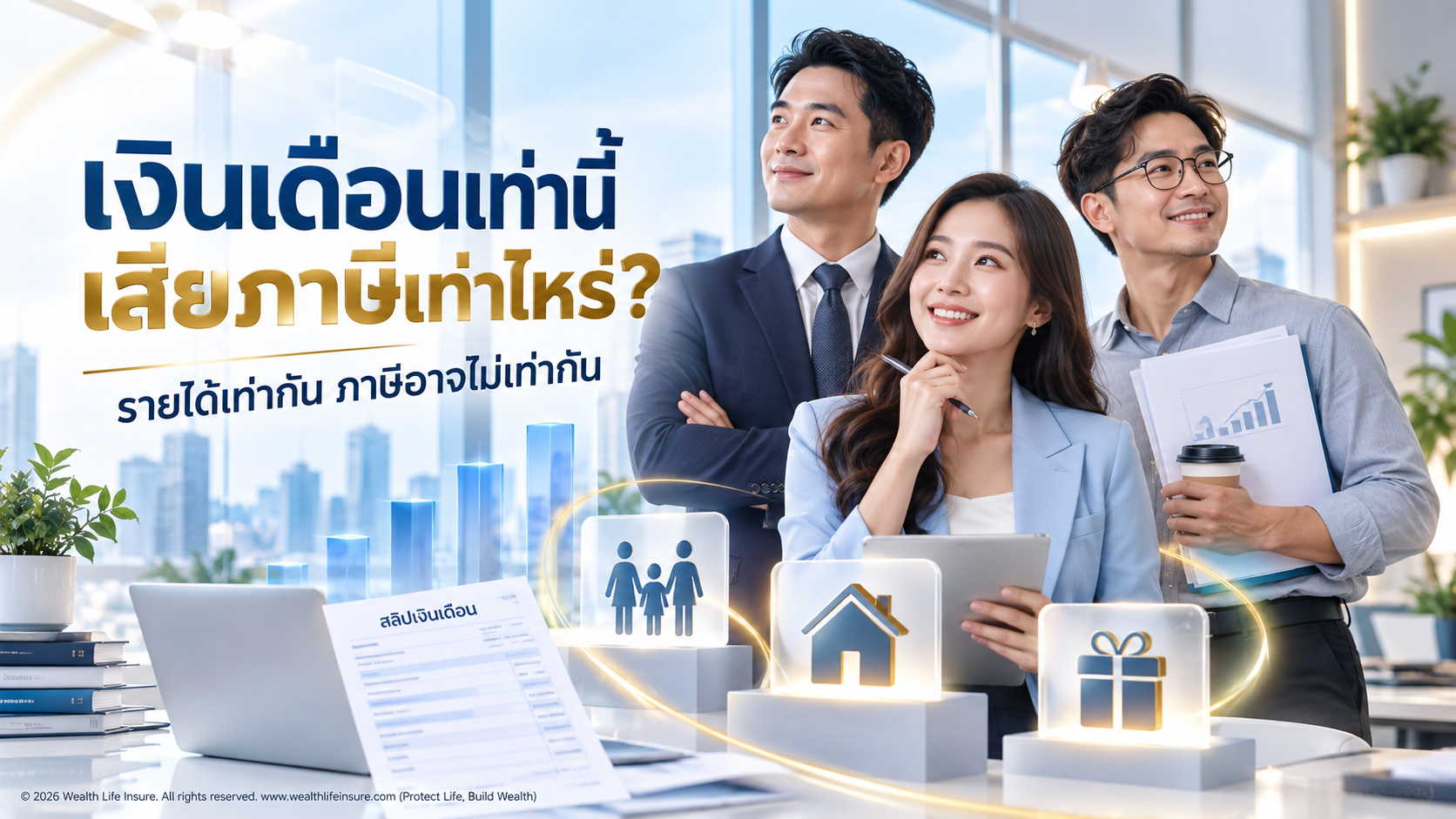 เงินเดือนเท่านี้เสียภาษีเท่าไหร่? ตัวอย่างตั้งแต่ 30,000–200,000 บาท