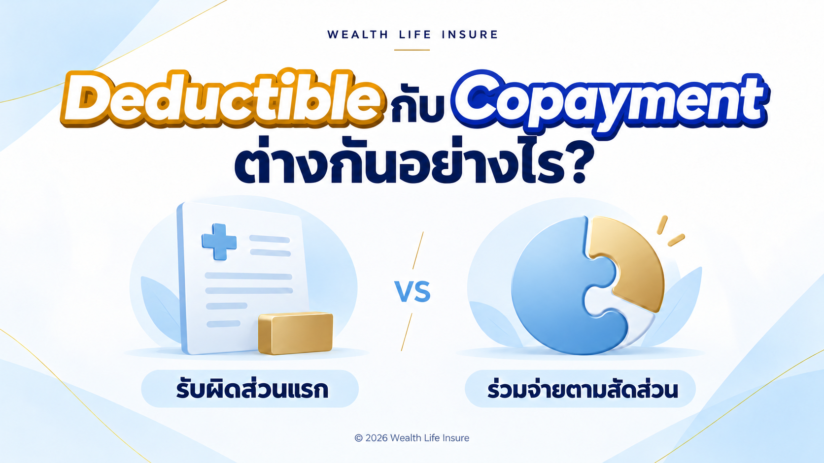 Deductible กับ Copayment ต่างกันอย่างไร? พร้อมตัวอย่างคำนวณเงินที่ต้องจ่ายเอง