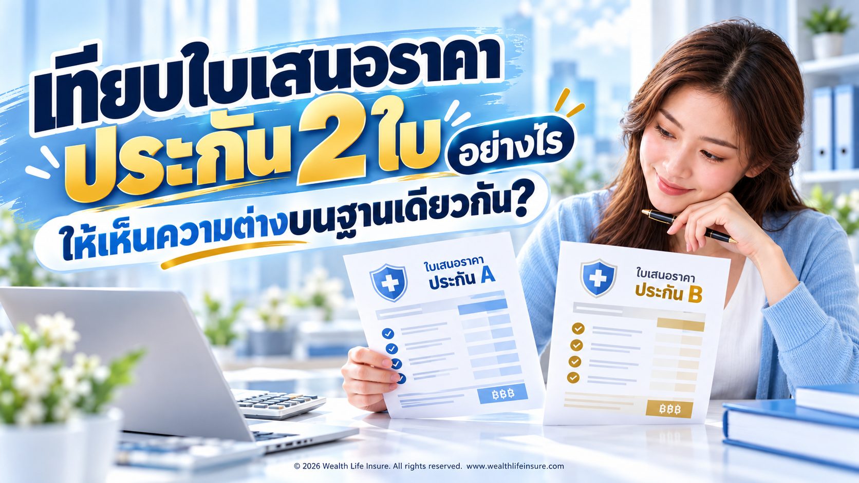 เทียบใบเสนอราคาประกัน 2 ใบอย่างไร ให้เห็นความต่าง และ สรุปได้ว่าแบบไหนดีกว่ากัน?