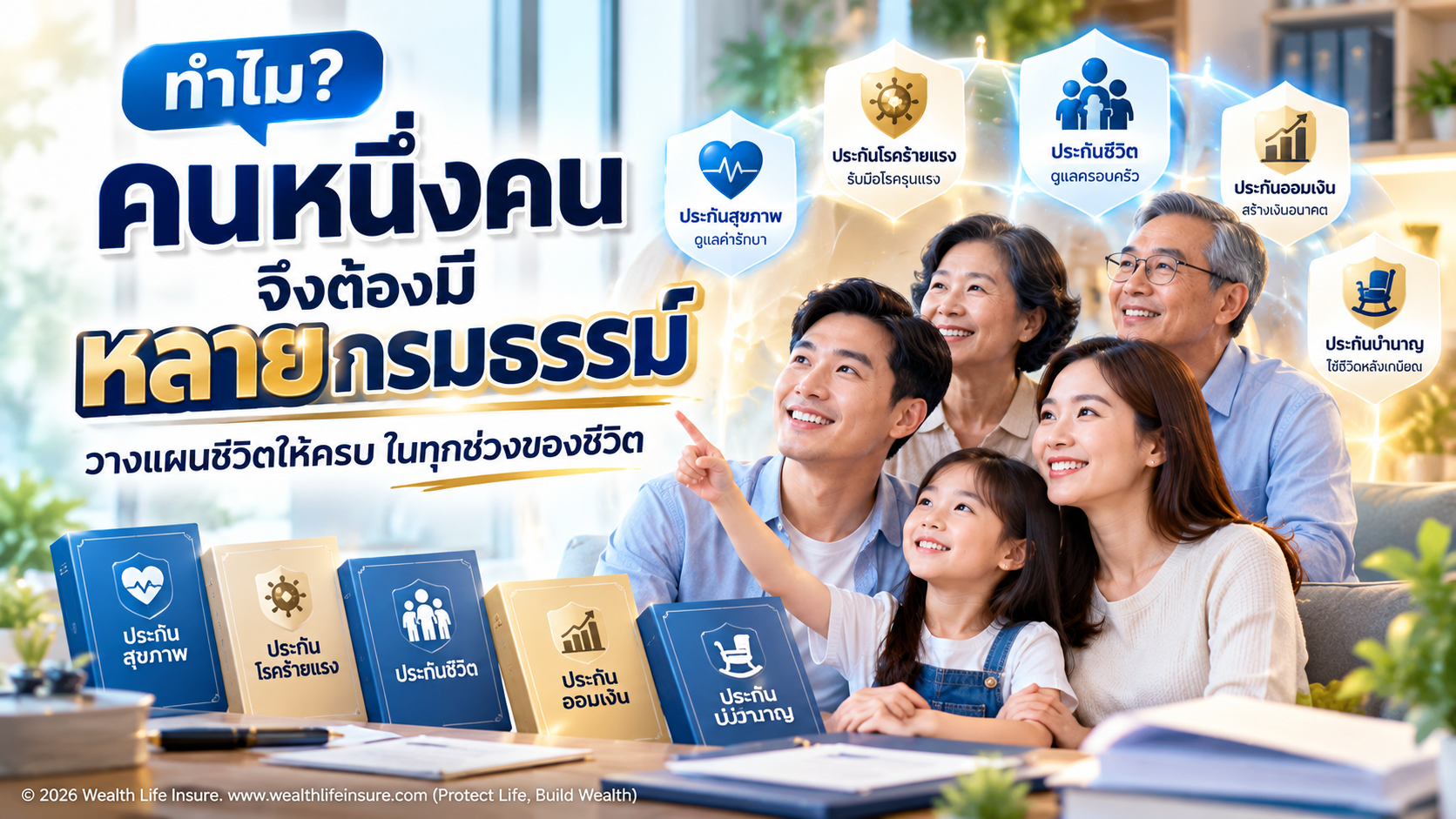 ทำไมคนหนึ่งคนต้องมีประกันหลายกรมธรรม์? เพราะกรมธรรม์เดียวอาจดูแลชีวิตได้ไม่ครบทุกด้าน